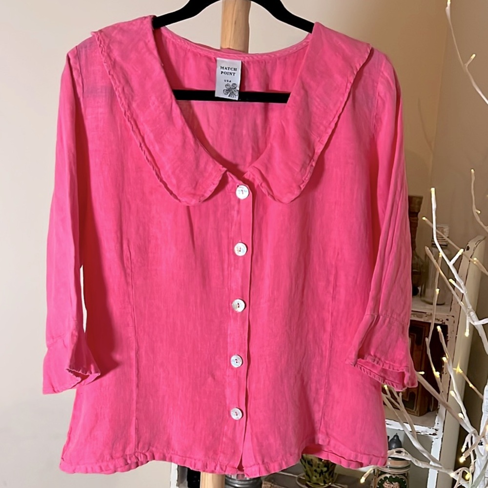 Women's Pink Button-Up Top